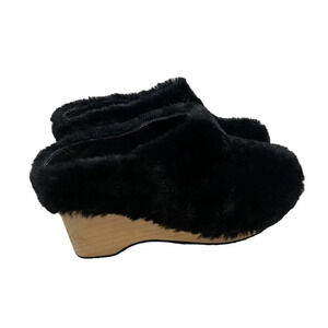 Kelsi Dagger Black Fur Mules